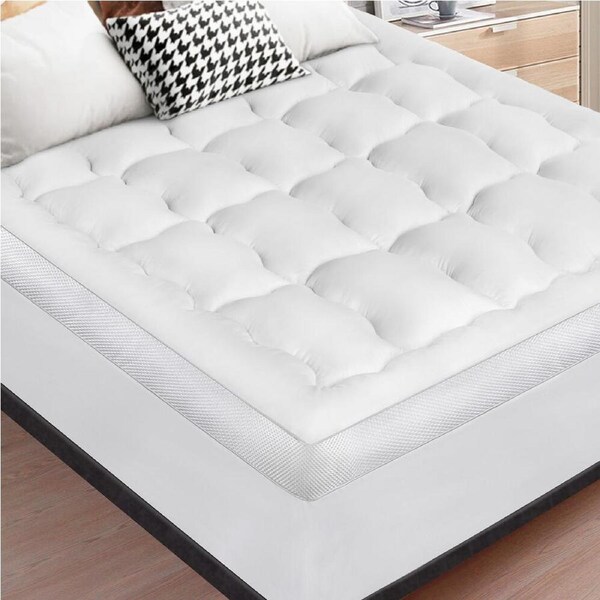 STARRY EUCALYPT Mattress Topper Pillowtop Mesh Bedding Mat Cover 11cm Double