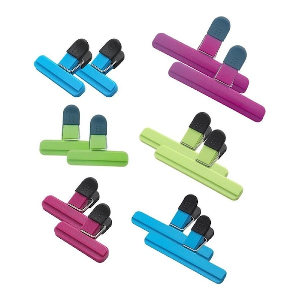 12pcs Plastic Bag Clips Food Storage Sealing Clips Snack Sealer Multi Purpose