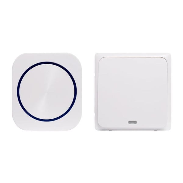 Dynalink A0329 Wireless Battery Free Multi-Tone Home Kinetic Doorbell White