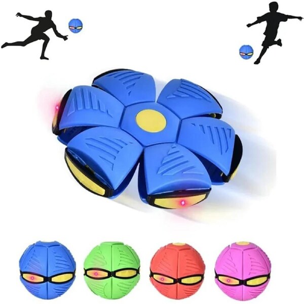 Magic Transforming UFO LED Light Flying Saucer Ball Stress Relief Outdoor Toy Unisex Plastic Deformation Flat Dual Modes Fun