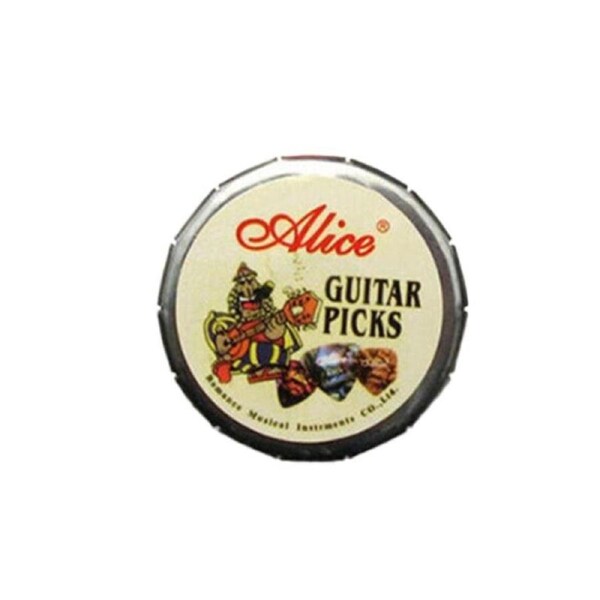 12 Piece Celluloid Acoustic Guitar Picks Set with Tin Case