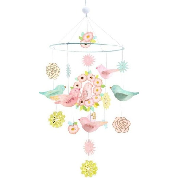 Djeco Spring Birds Paper Mobile Kids Nursery Room 21cm Hanging Decor 0m+
