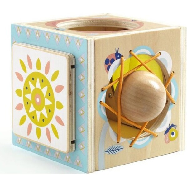 Djeco Baby Hide & Seek Wooden Cube Box Kids Educational Fun Play Toy 10m+