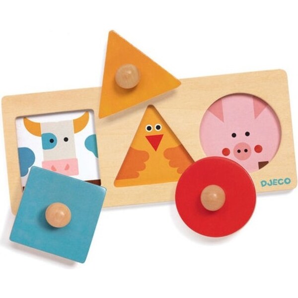Djeco Formabasic Wooden Puzzle Kids/Children 23cm Educational Play Toy 12m+