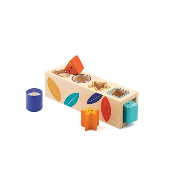 Djeco Boitabasic Wooden Shape Sorter Box Kids/Children Educational Toy 12m+