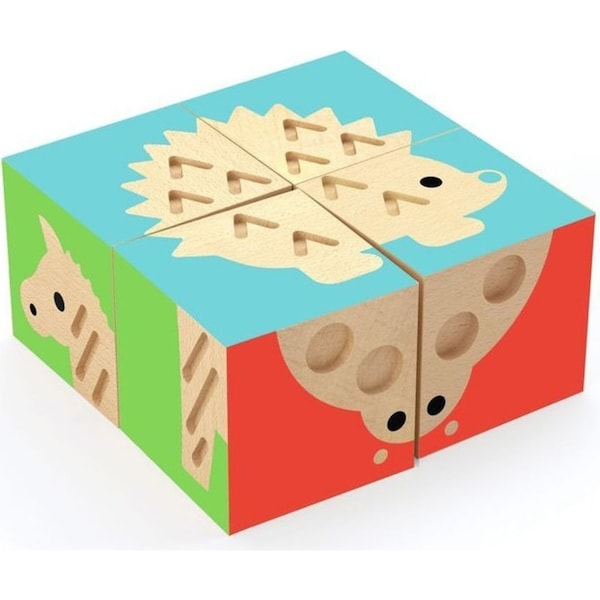 Djeco TouchBasic Wooden Cubes Kids/Children 9cm Educational Play Game 2y+