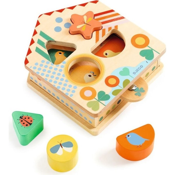 Djeco Cacaboom Shape Sorter w/ Tab 16cm Educational Toy Kids/Children 18m+