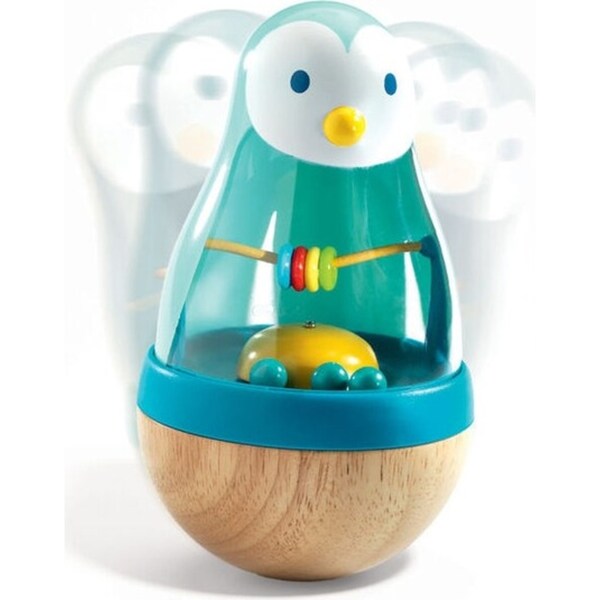 Djeco Wood/Plastic Roly Penguin 11x15cm Educational Toy Kids/Children 10m+