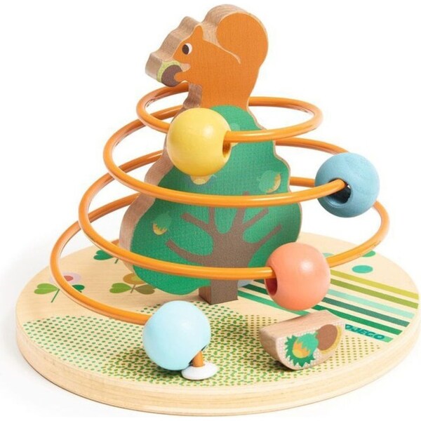 Djeco Squirrel Bead Frame RollNut 17x17cm Activity Toy Kids/Children 18m+