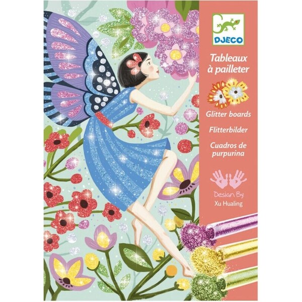 12pc Djeco The Gentle Life Of Fairies Glitter Boards DIY Art Kit Kids 7y+