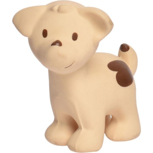 Tikiri 10.5cm Farm Animal Rubber Puppy 95006 Baby Sensory Toy 0m+ Brown