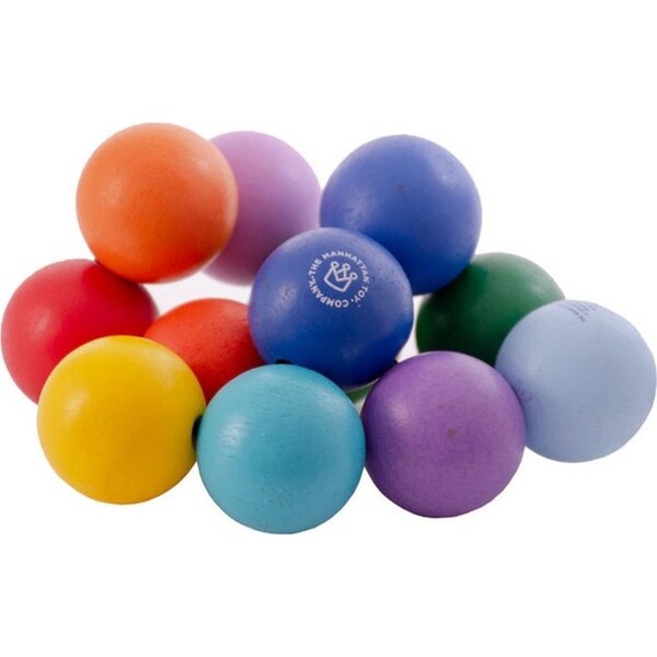 Manhattan Colourful Classic Wooden Baby Beads 13.3cm Sensory Toy Toddler 3m+