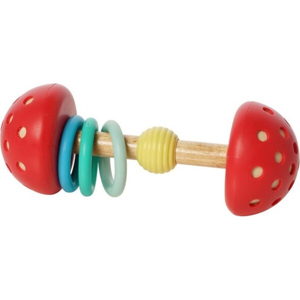 Manhattan Wooden Toadstool Twist & Shake Baby/Toddler Sensory Play Toy 0m+