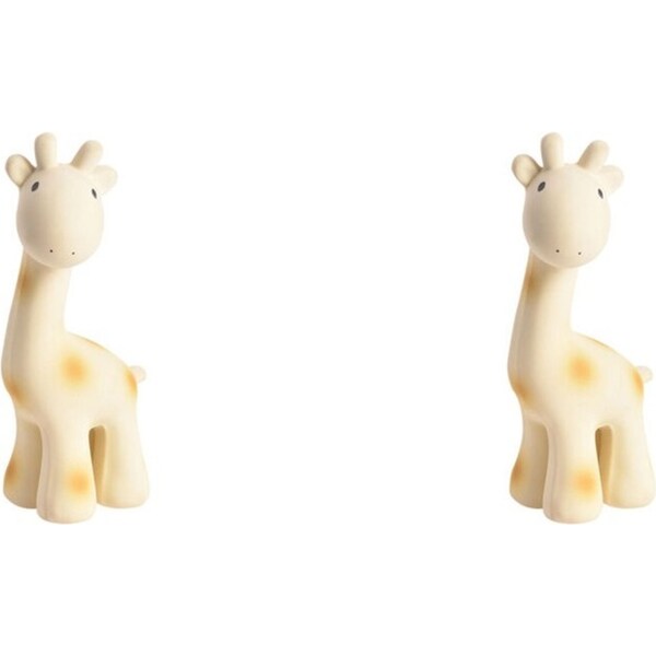 2x Tikiri Rubber Giraffe Zoo Animal 96002 Baby/Infant Teether Toy 8x17cm 0m+