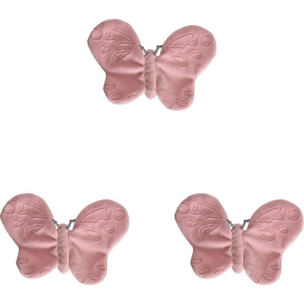 3x Tikiri Butterfly Scrunchie Baby/Infant 93203 Teether/Rattle Play Toy 0m+ Pink