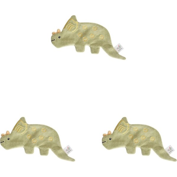 3x Tikiri Triceratops Scrunchie Baby/Infant 93206 Teether/Rattle Play Toy 0m+