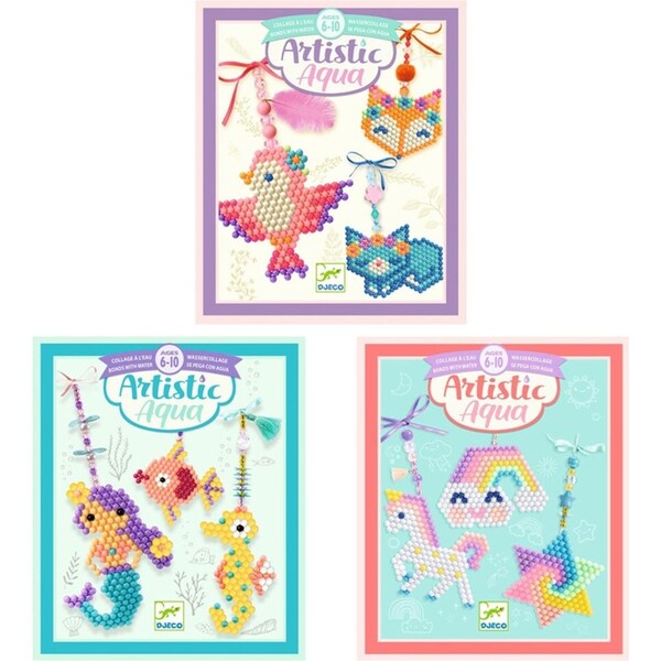 Djeco Plastic Country Charm/Sea Charm/Rainbow Artistic Aqua Kids Craft Kit 6y+