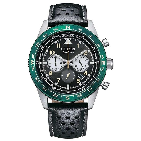 Citizen Three Sub Dial Leather Chronograph Men's Watch (CA4558-16E)