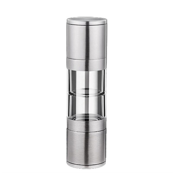 Dual-head Manual Pepper Grinder Stainless Steel Grinder Pepper Mill Double Head Salt and Pepper Grinder for Home Kitchen Grill