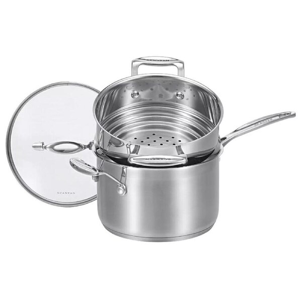 Scanpan Impact Saucepan and Multi-Steamer Insert 2 Piece Set Stainless Steel