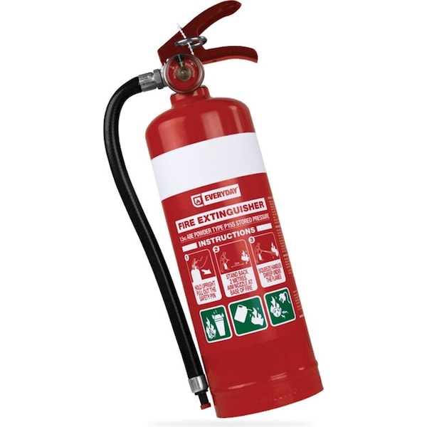 Everyday 1.5kg Dry Powder Essential Home Safety Fire Extinguisher 3A:10B:E