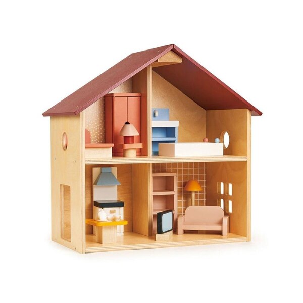 Mentari Wooden Poppets Doll House w/ Furniture Kids/Children Fun Play Toy 3y+