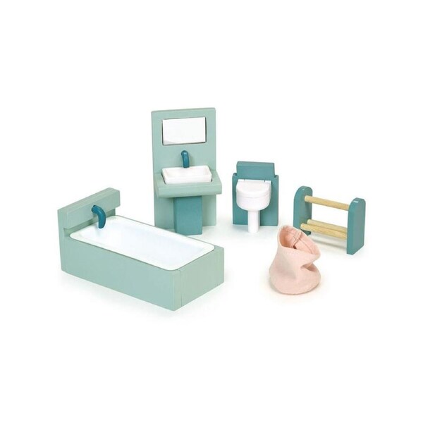 Mentari 1:12 Wooden Bathroom Doll House Furniture Set Kids/Children Toy 3y+