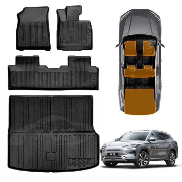 3D Floor Mats Boot Liner for BYD SEALION 6 SEALION6 2024-Onwards All Weather Heavy Duty Cargo Car Trunk Luggage Tray