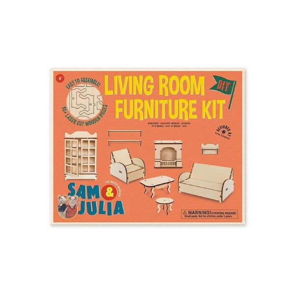 Sam & Julia Living Room Wooden Furniture Kit Kids/Children DIY Play Toy 6y+