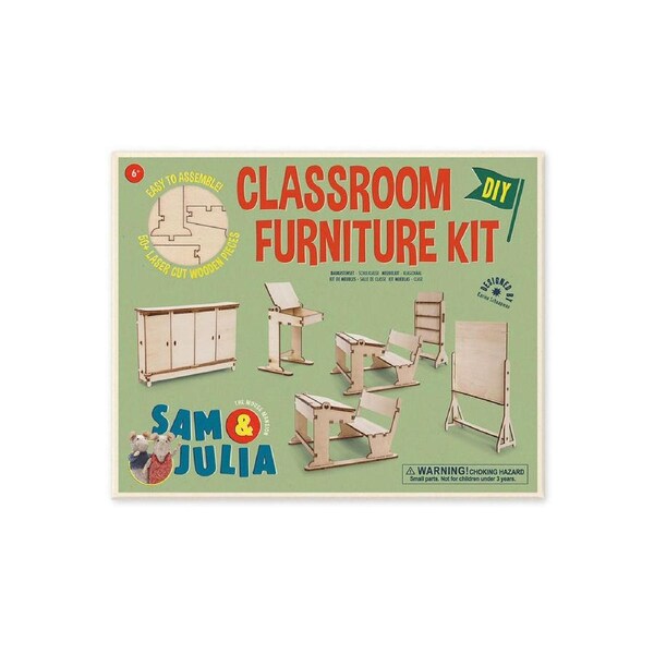 Sam & Julia Wooden Classroom Furniture Kit Kids/Children DIY Play Toy 4y+