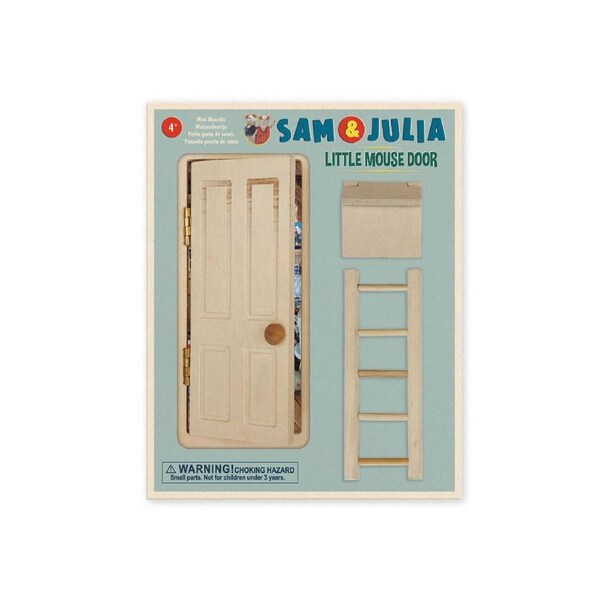 Sam & Julia Wooden Miniature Little Mouse Door Kids/Children DIY Toy 4y+