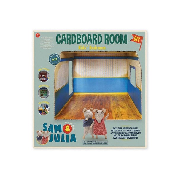 Sam & Julia Cardboard Room Box Kids Bedroom Children DIY Fun Play Toy 3y+