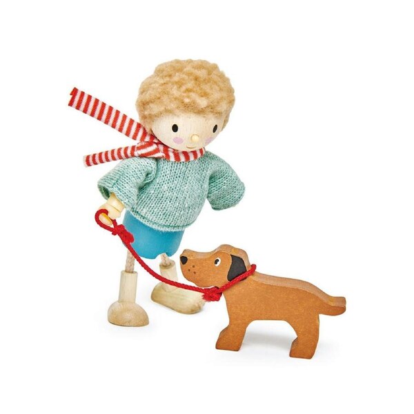 Tender Leaf Toys Mr Goodwood Doll w/ Flexible Limbs & His Dog Set Kids 3y+