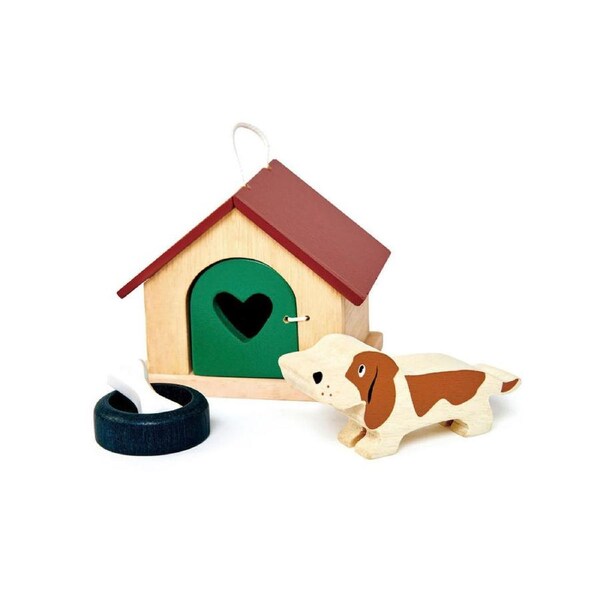 Tender Leaf Toys Pet 1:12 Dog Kennel w/ Bowl Dollhouse Accessory Set 3y+