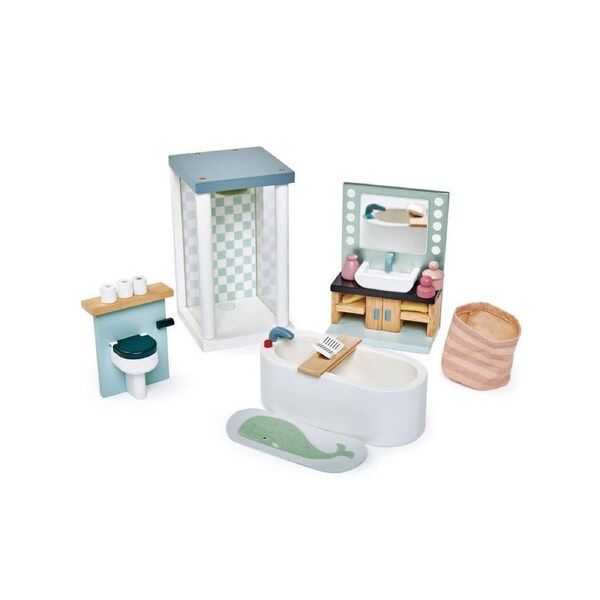 Tender Leaf Toys Dovetail 1:12 Bathroom Toilet Dollhouse Accessory Set 3y+
