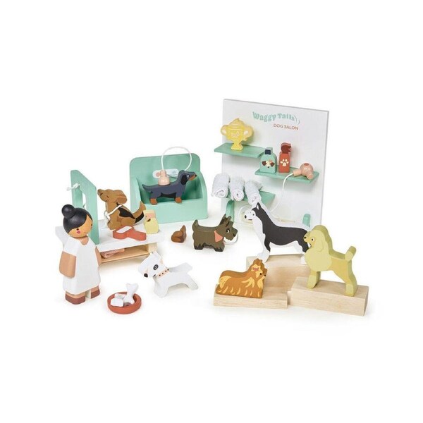 Tender Leaf Toys Waggy Tails Dog Salon Spa Day Dollhouse Accessory Set 3y+
