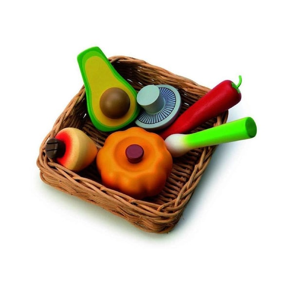 Tender Leaf Toys Veggie Basket Kids/Children Fun Play Pretend Wooden Toy 3y+
