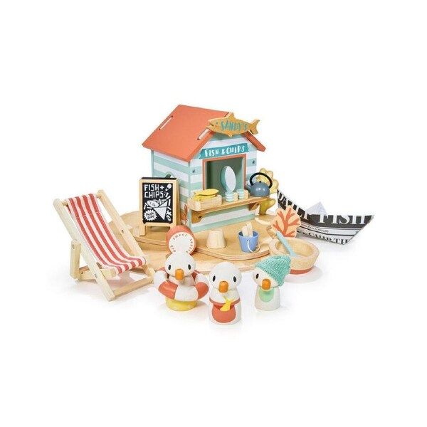 Tender Leaf Toys Sandy's Beach Hut Kids/Children Wooden Sandpit Toy 3y+