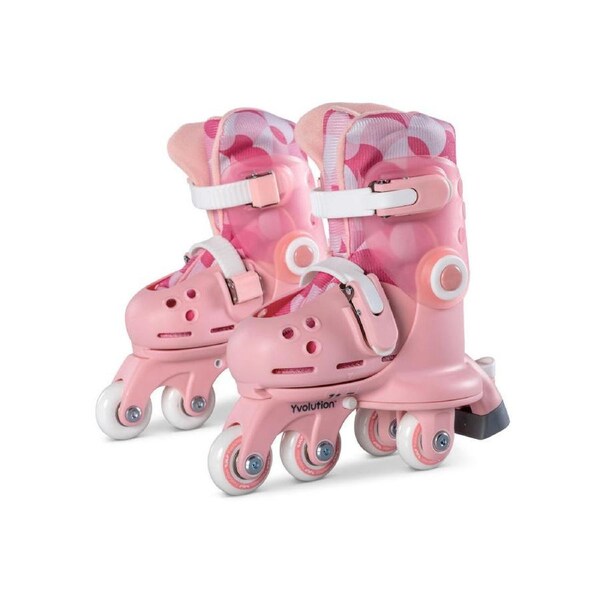 YVolution Twista Learner/Inline Roller Skates Kids/Children Size 7-11 Pink 2+