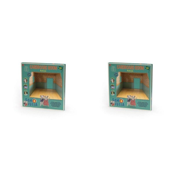 2x Sam & Julia Cardboard Room Master Bed Miniature Dollhouse Roombox Toy 6y+