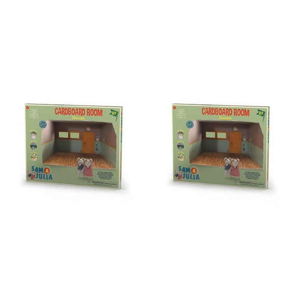 2x Sam & Julia Cardboard Room Classroom Miniature Kids/Children DIY Toy 3y+