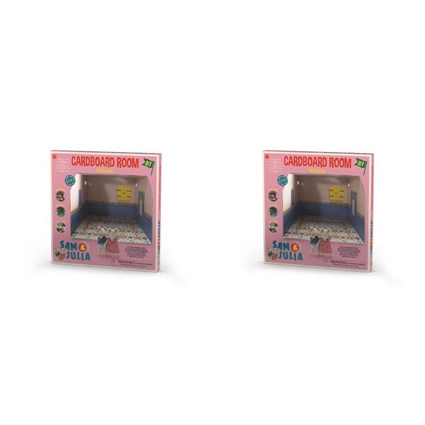 2x Sam & Julia Cardboard Room Bathroom Miniature Kids/Children DIY Play Toy 3y+