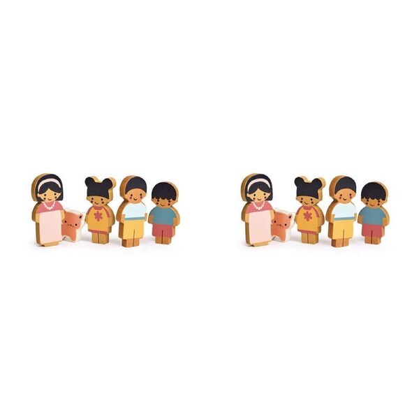 10pc Mentari Wooden Doll Family w/ Cat Kids/Children Pretend Play Fun Toy 12m+