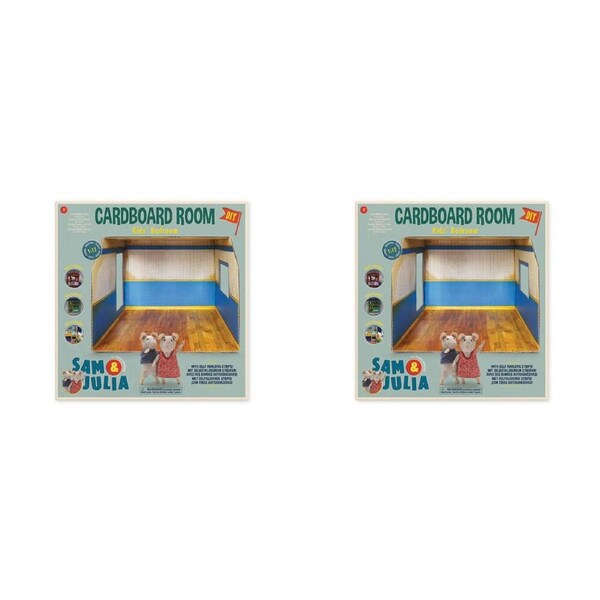 2x Sam & Julia Cardboard Room Box Kids Bedroom Children DIY Fun Play Toy 3y+