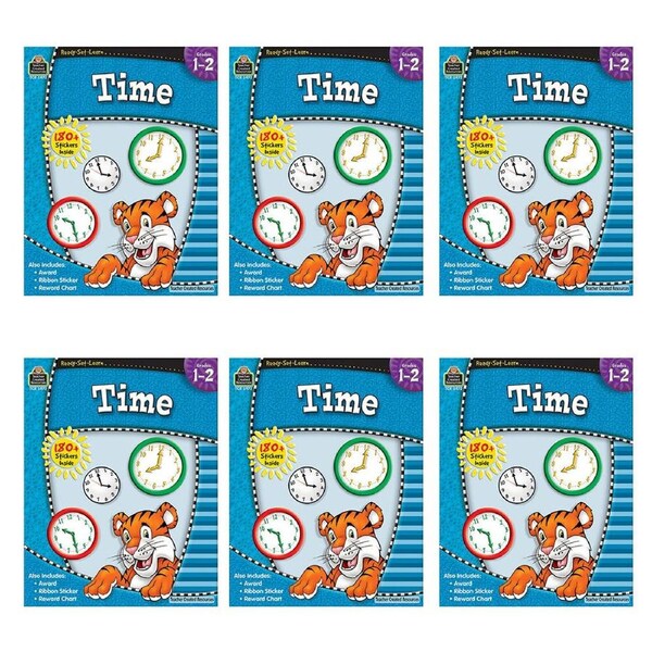 6x Teacher Created Resources Time Ready Learn Book Set For Grade 1-2 Kids 6y+