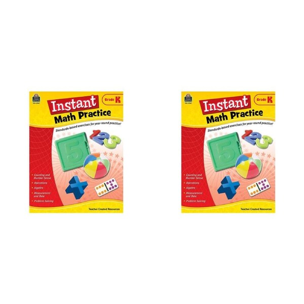 2x Teacher Created Resources Instant Math Practice Book Kindergarten Kids 5y+
