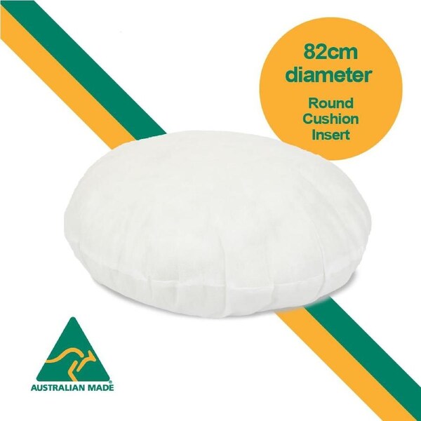 Aus Made ROUND 82cm Diameter Cushion Insert Polyester Premium Lofty Fibre