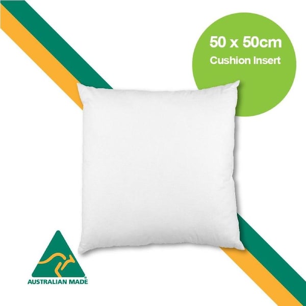 Aus Made 50 x 50cm Cushion Insert Polyester Premium Lofty Fibre