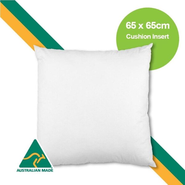 Aus Made 65 x 65cm Cushion Insert Polyester Premium Lofty Fibre