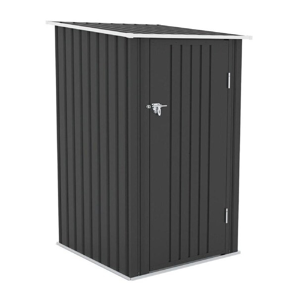 Garden Storage Shed Backyard Outdoor Tool Lockable Bike Garage Utility House Pet Dog Cat Shelter Plastic Galvanised Steel Tilted Roof 99x104x160cm